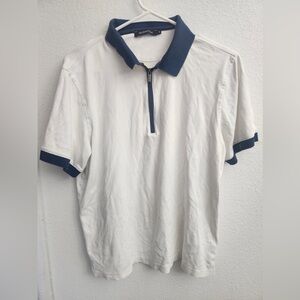 Bugatti White Polo with Blue Accents